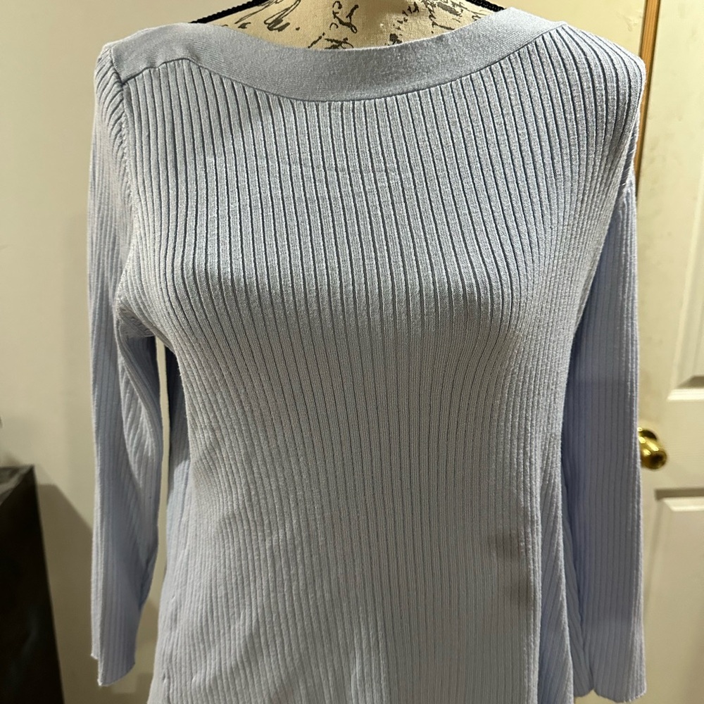 Revolution Light Blue Ribbed Knit Top
